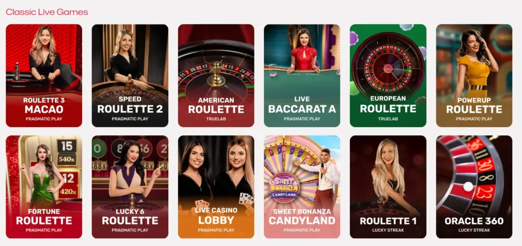 Live Casino at RubyReels Online Casino