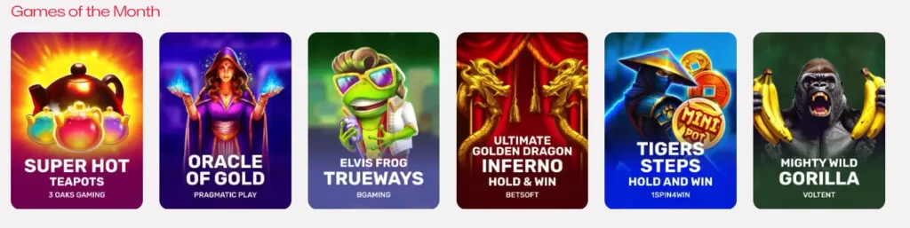 Real Money Games Available at Ruby Reels Online Casino